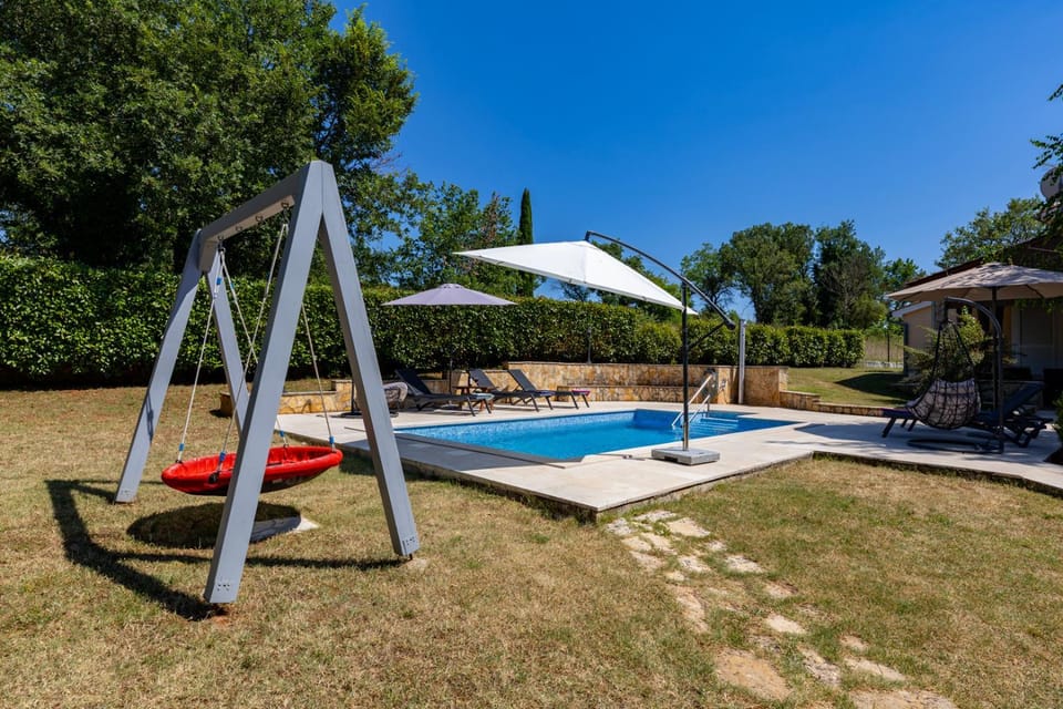 Children play ground, Garden, Swimming pool, sunbed