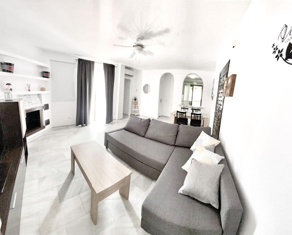 Living room, fireplace, air conditioner