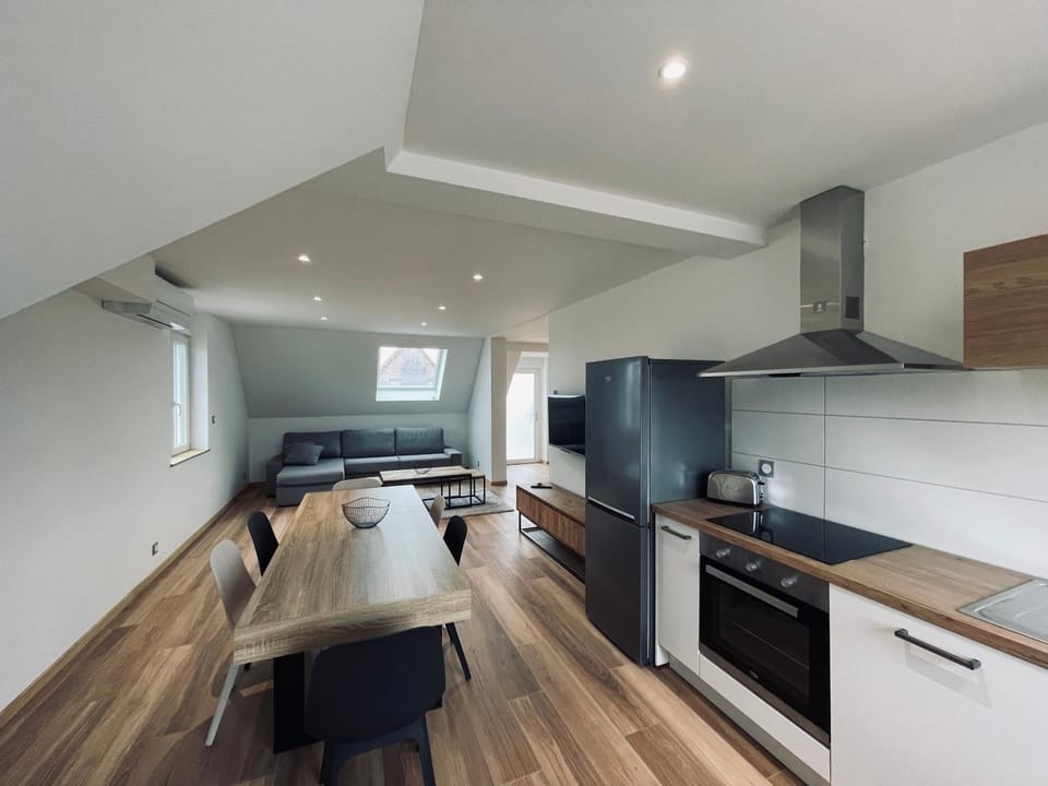 Dining area, oven, stove, kitchen