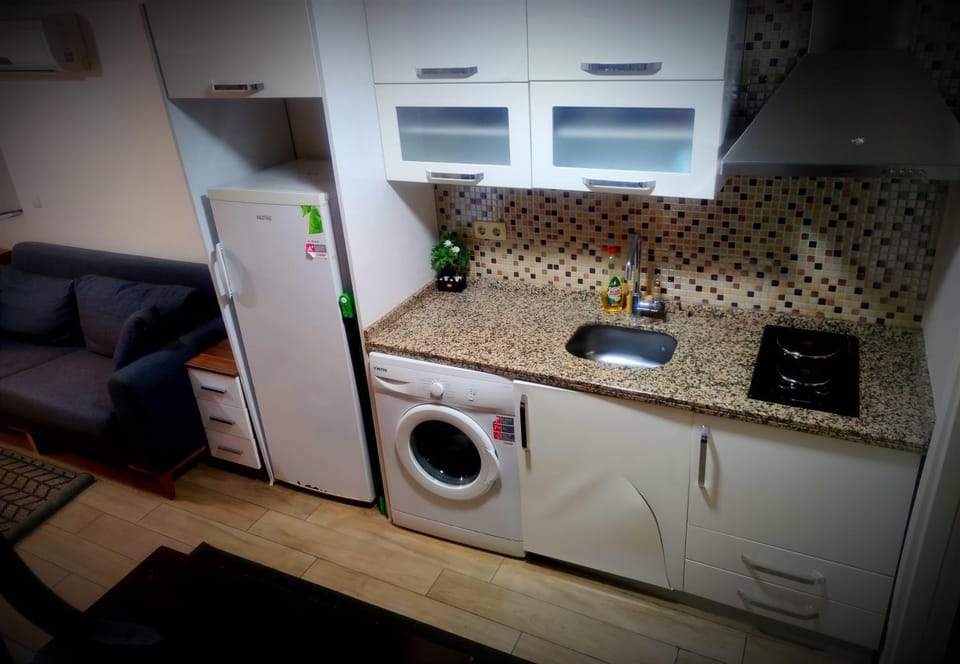 Coffee/tea facilities, Kitchen or kitchenette, Living room, Seating area, dishwasher, oven, stove, washing machine