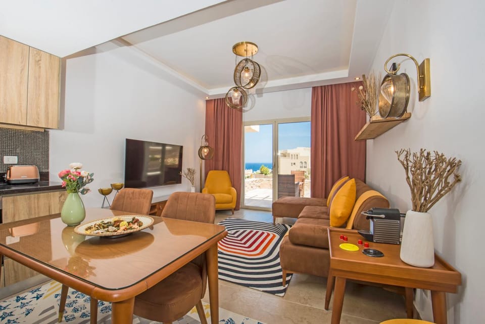 Living room, Seating area, City view