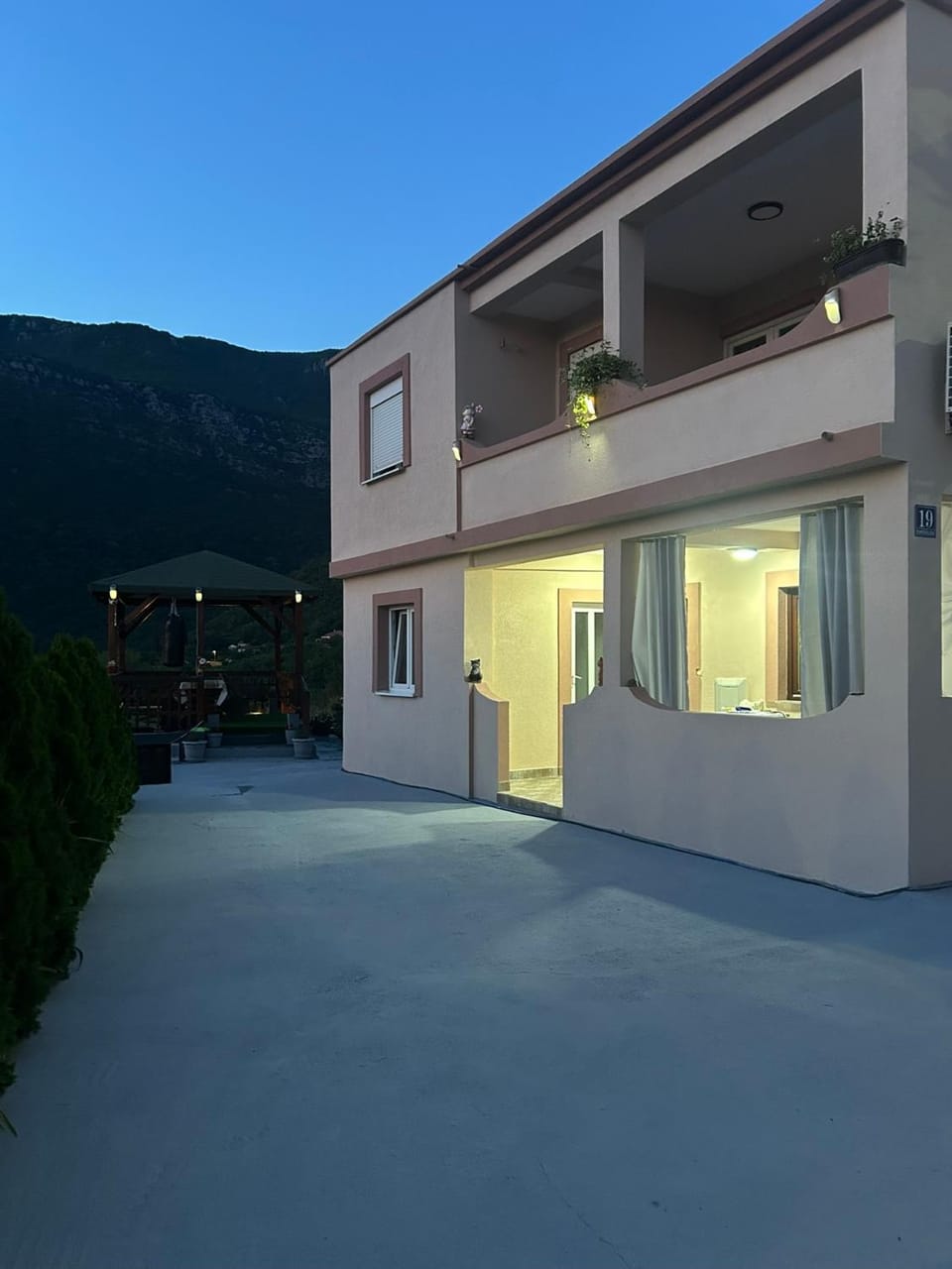 Property building, Night, Natural landscape, Mountain view