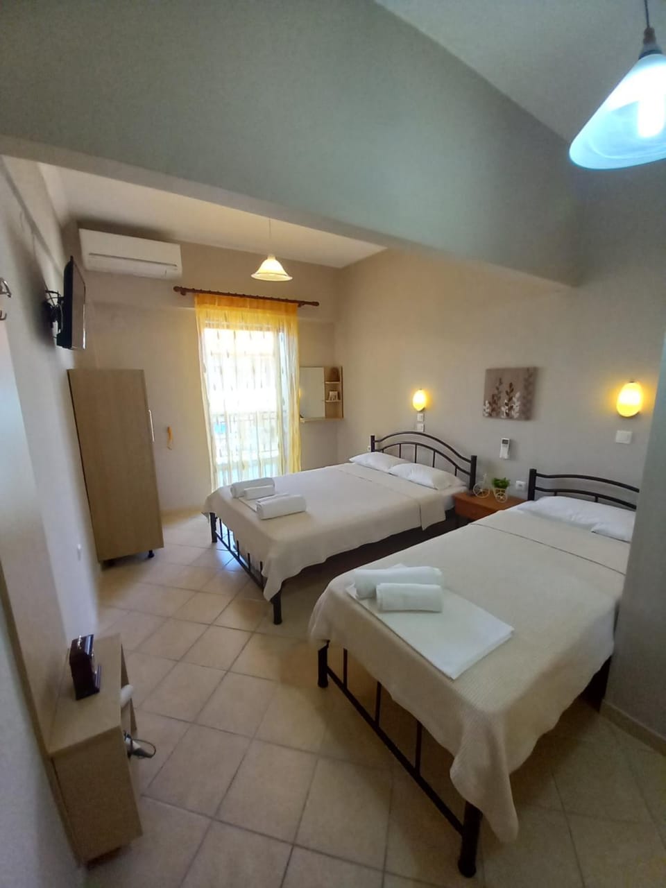 Bed, Photo of the whole room, Bedroom, towels, wardrobe