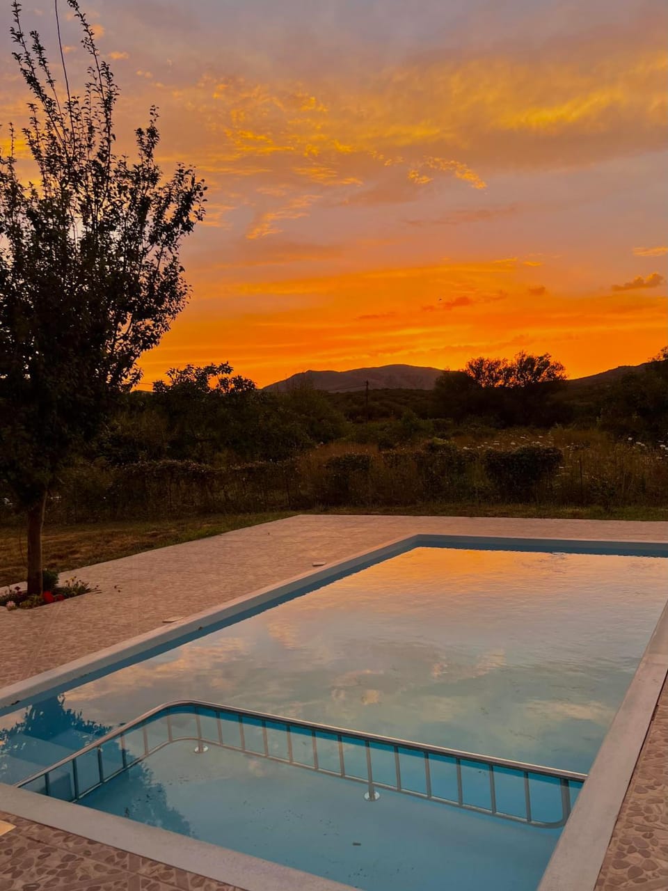 Swimming pool, Sunset