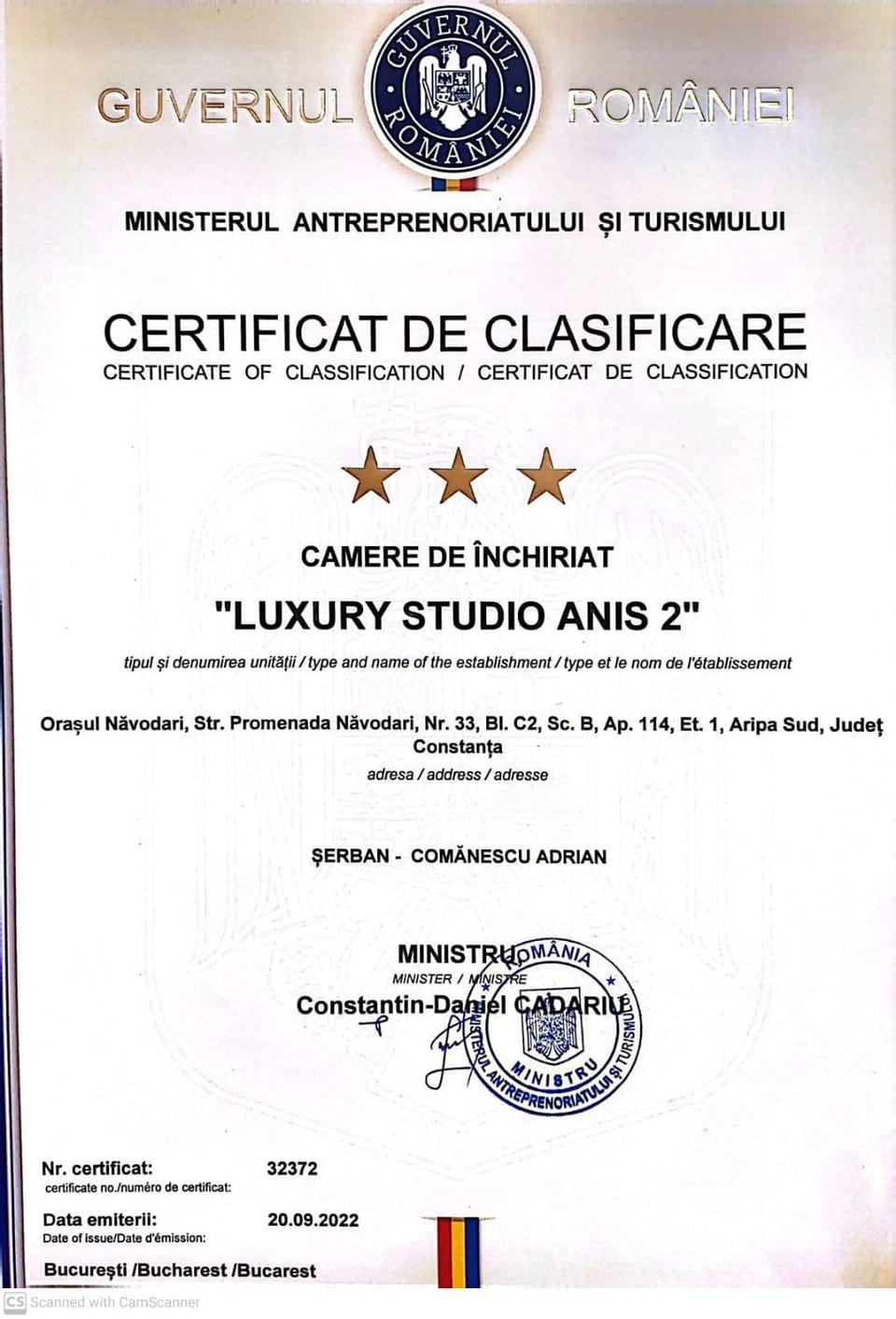 Luxury Studio Anis 2 Apartment in Constanța County