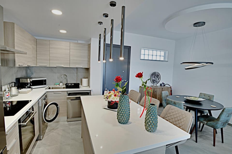 Kitchen or kitchenette, Dining area, dishwasher, stove