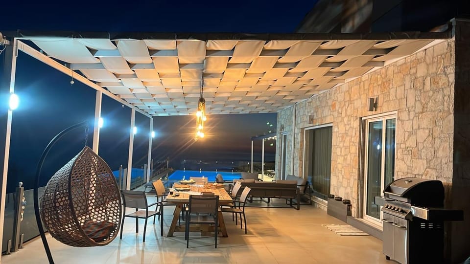 Patio, Night, Swimming pool