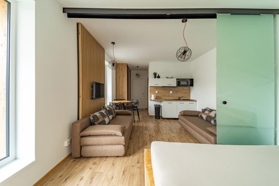 Living room, kitchen
