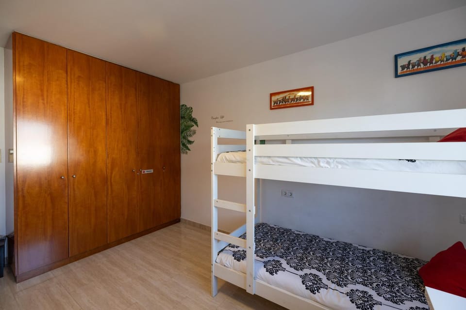 Bed, Photo of the whole room, Bedroom, bunk bed, wardrobe