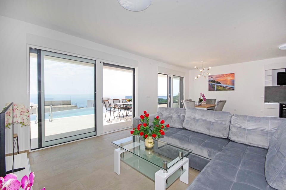 Living room, Seating area, Sea view