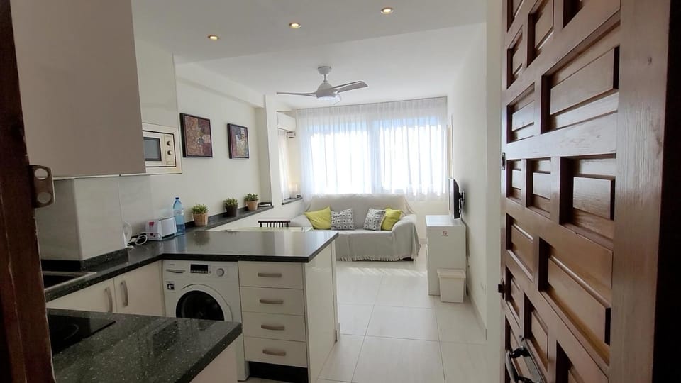 Kitchen or kitchenette, Living room, Seating area, Dining area, fireplace, minibar, stove, washing machine, air conditioner