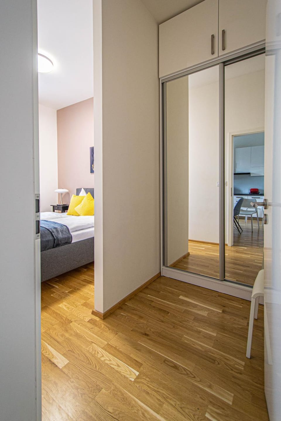 Bed, Living room, Seating area, Bedroom