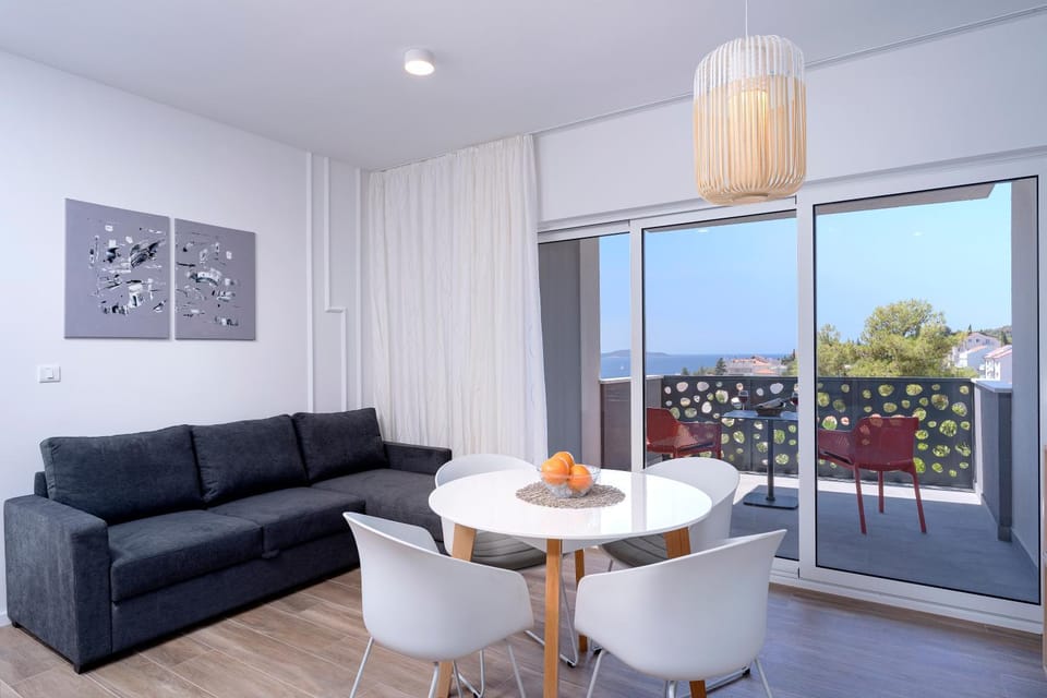 Living room, Seating area, Sea view