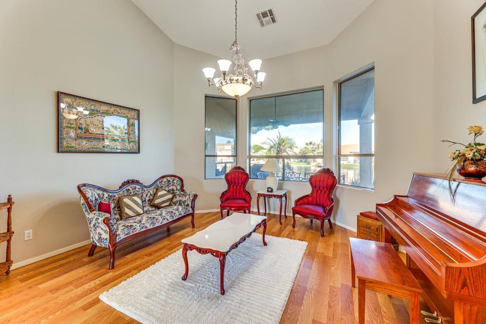 Patio + Water View: Lakefront Chandler Escape! House in Chandler