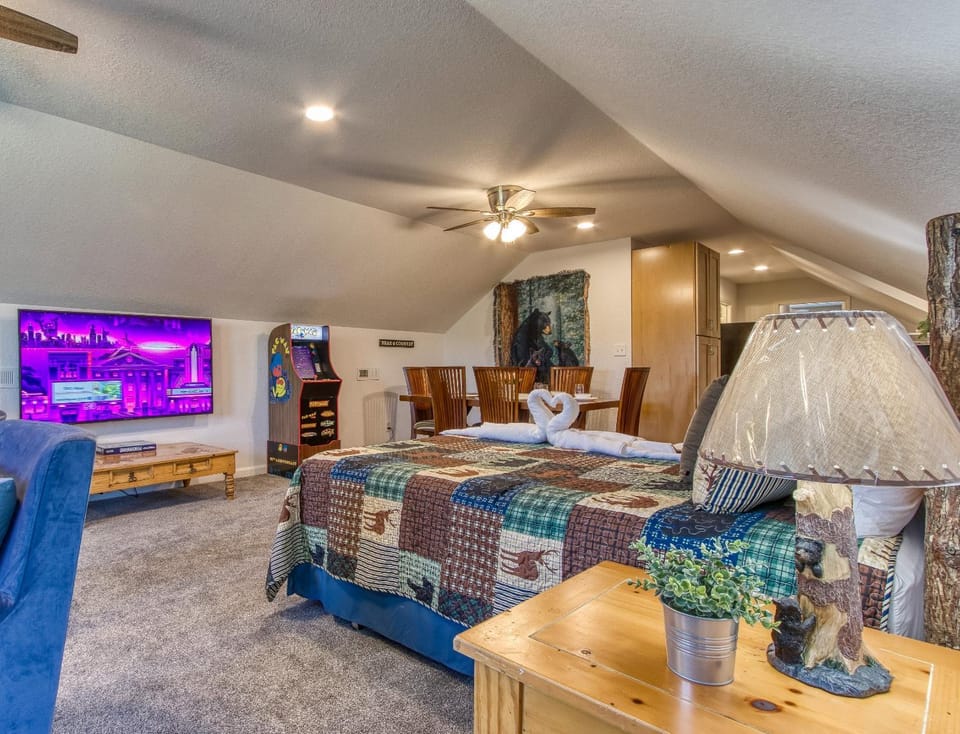 Bed, Game Room, TV and multimedia, Living room, Photo of the whole room, Dining area