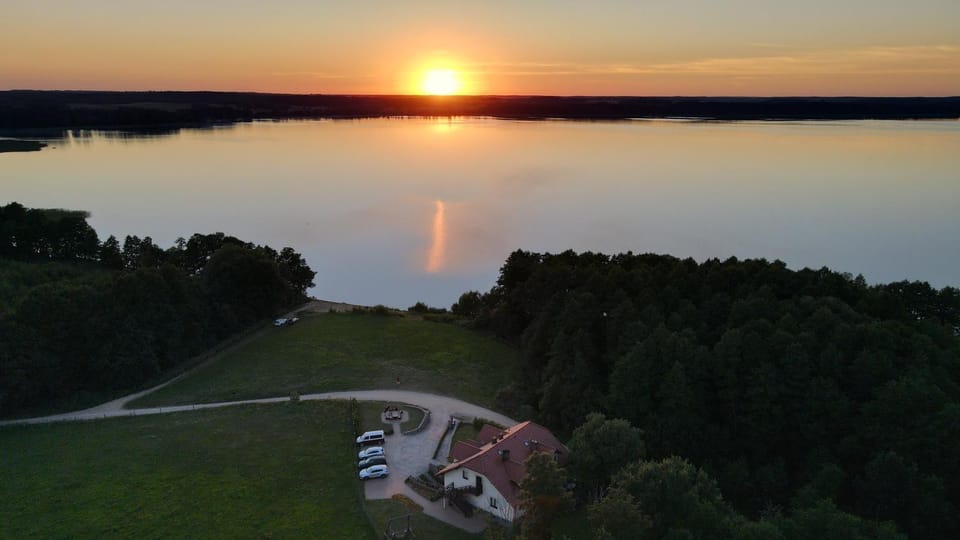 Property building, Natural landscape, Lake view, Sunset