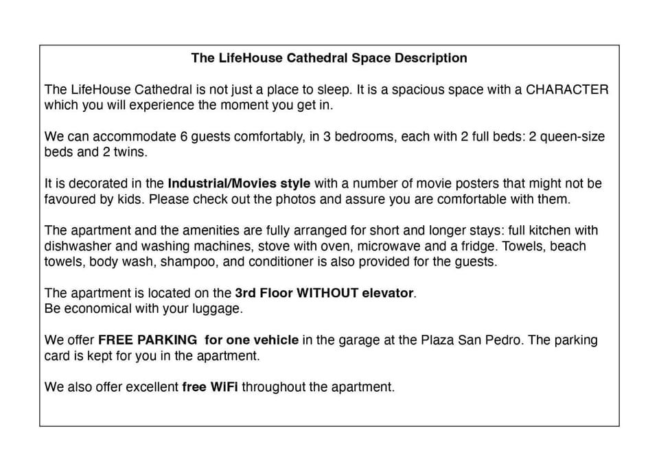LifeHouse Cathedral * Free Parking* SuperiorWiFi* Apartment in Almería