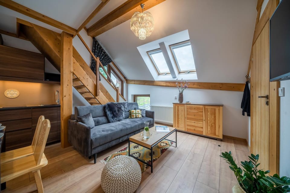 Kitchen or kitchenette, Living room, Seating area