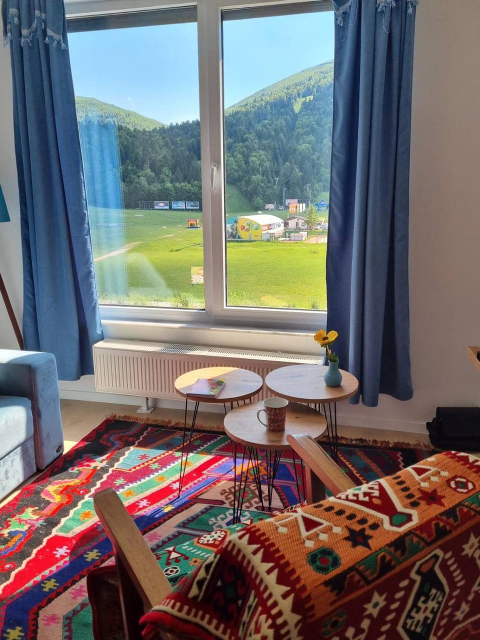 Natural landscape, Living room, Seating area, Mountain view