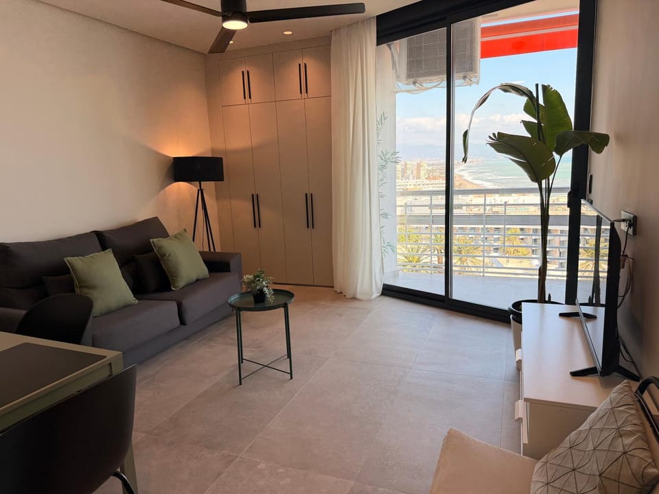 Living room, Seating area, Sea view