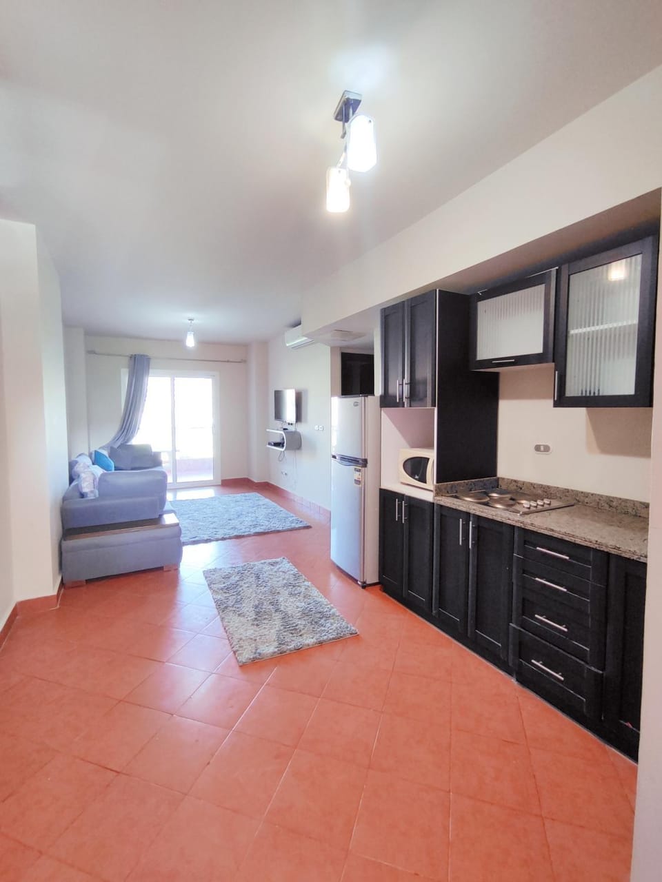 Kitchen or kitchenette, Living room, Photo of the whole room, Seating area, Communal kitchen