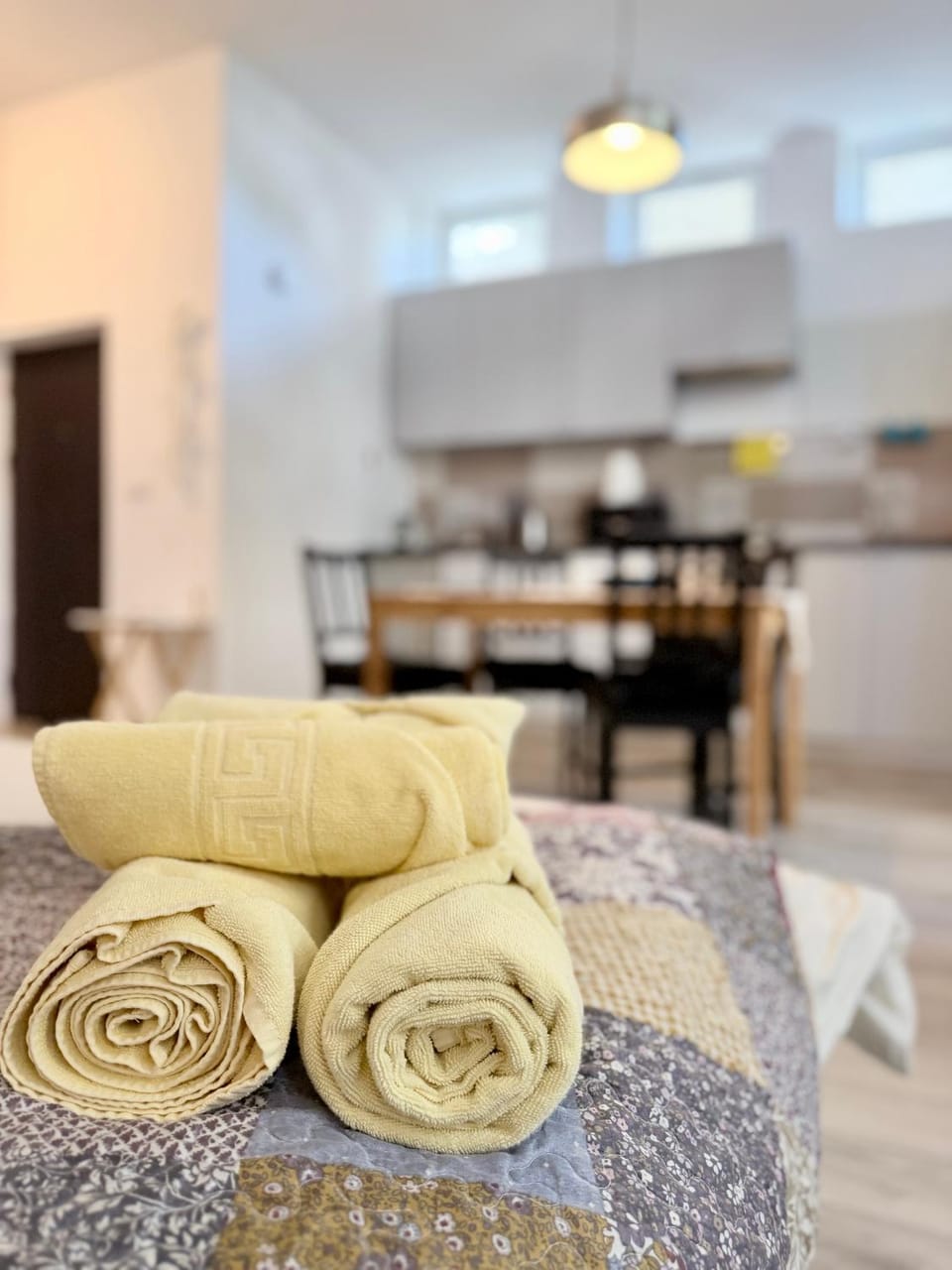 Kitchen or kitchenette, towels