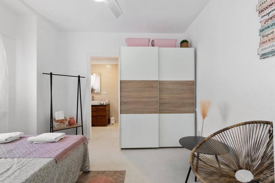 Bed, Photo of the whole room, Bedroom, towels, wardrobe