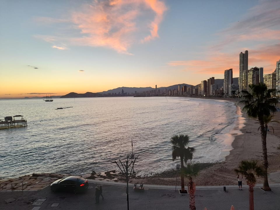 Beach, Sea view, Sunset