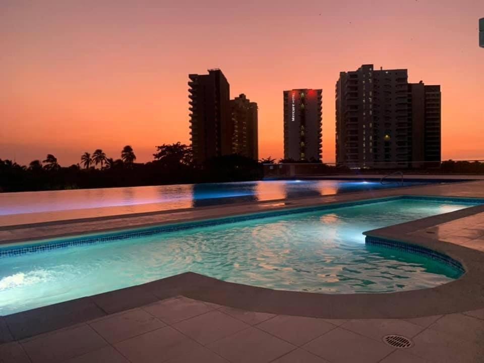 Swimming pool, Sunset