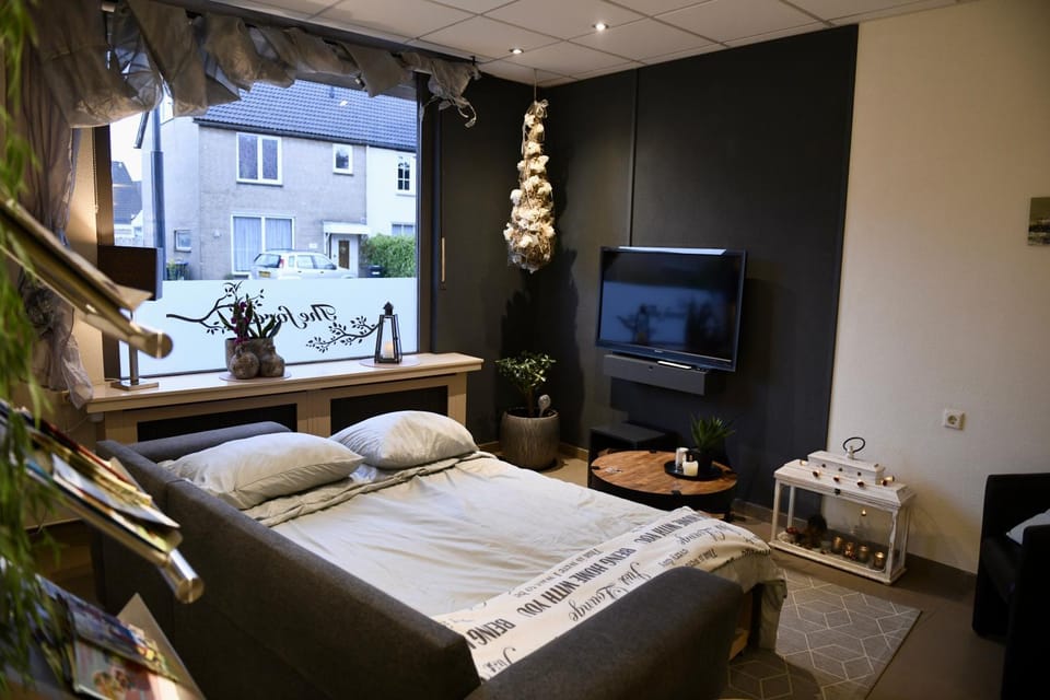 Bed, TV and multimedia, Living room, Seating area