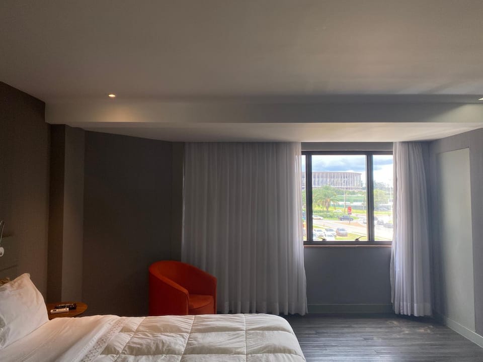 Bed, Bedroom, City view