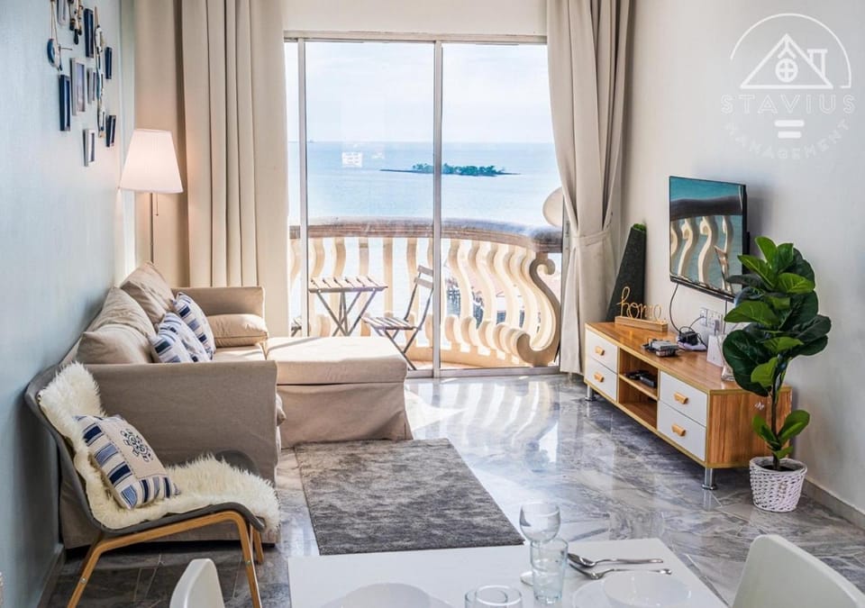 Living room, Seating area, Sea view