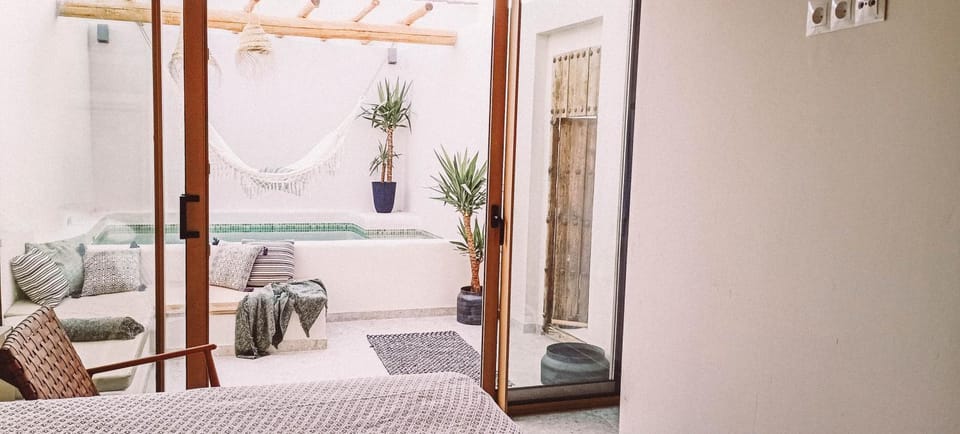 Bed, View (from property/room), Bedroom, Swimming pool