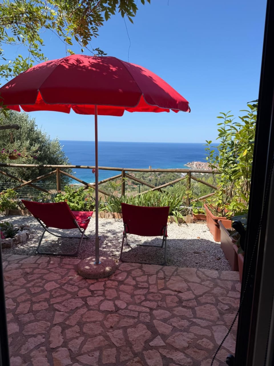 Patio, Day, Natural landscape, View (from property/room), Balcony/Terrace, Sea view, sunbed