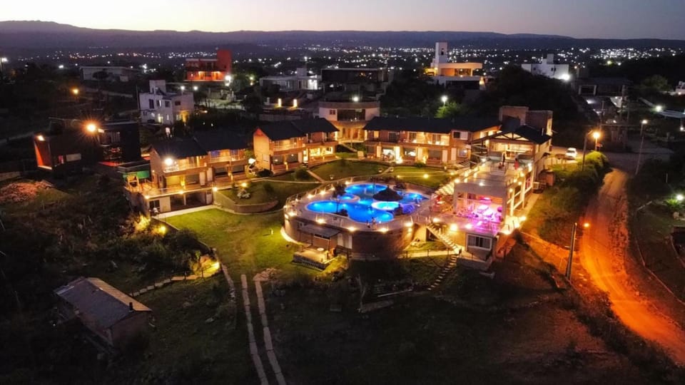 Property building, Night, Neighbourhood, Bird's eye view, Mountain view, Pool view, Swimming pool