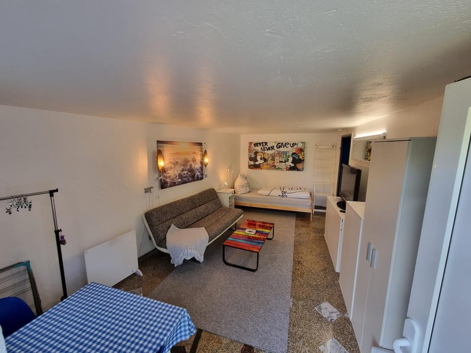Bed, TV and multimedia, Living room, Photo of the whole room, Seating area, Bedroom, hair dresser