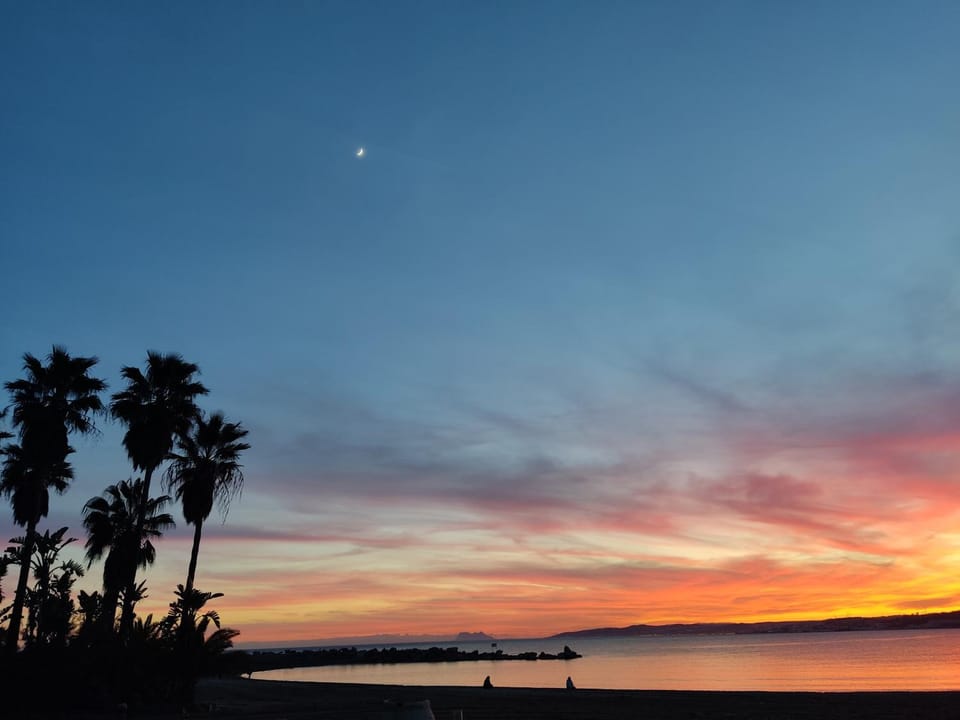 Beach, Sea view, Sunset