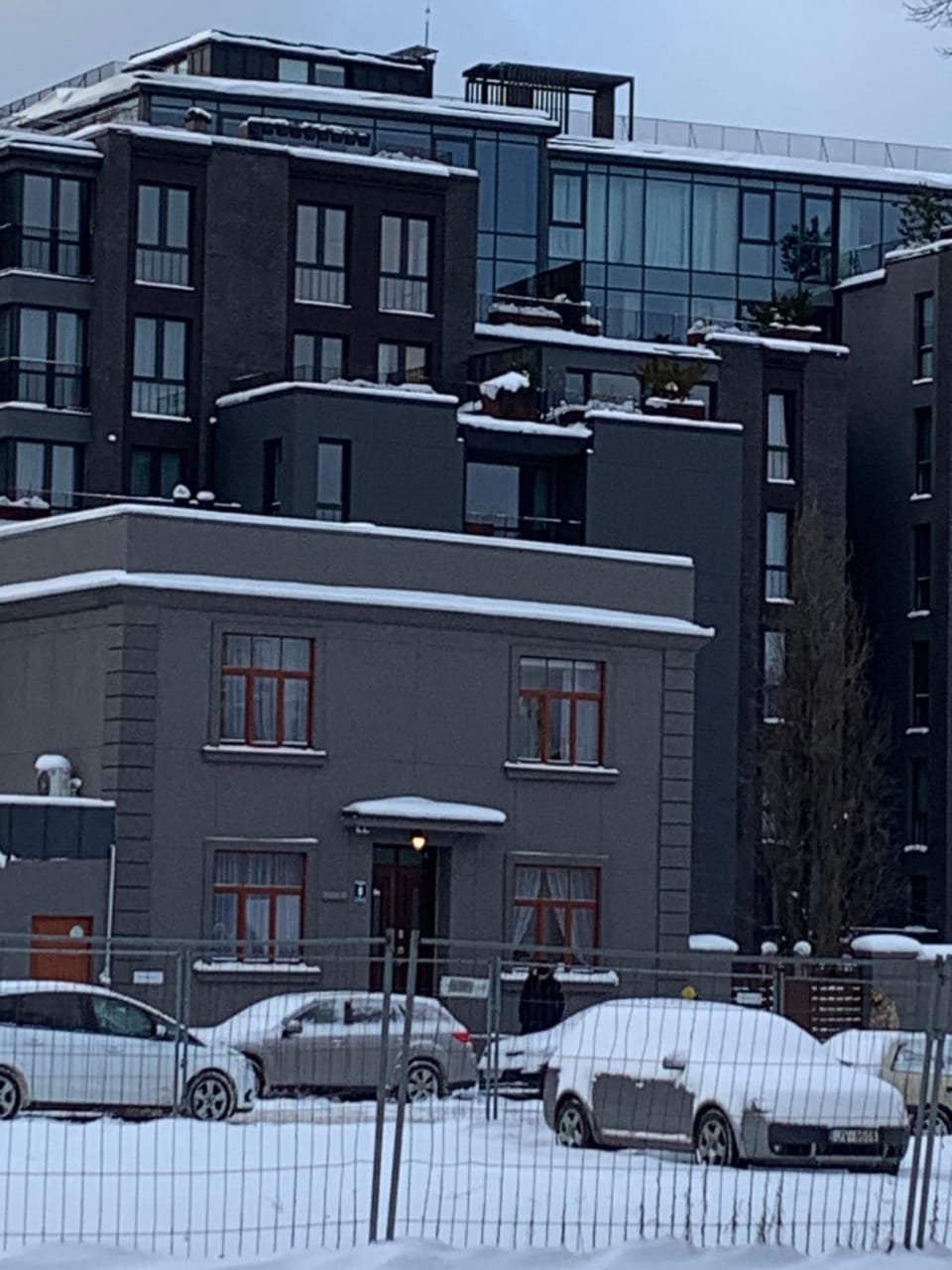 Property building, Day, Winter, Parking