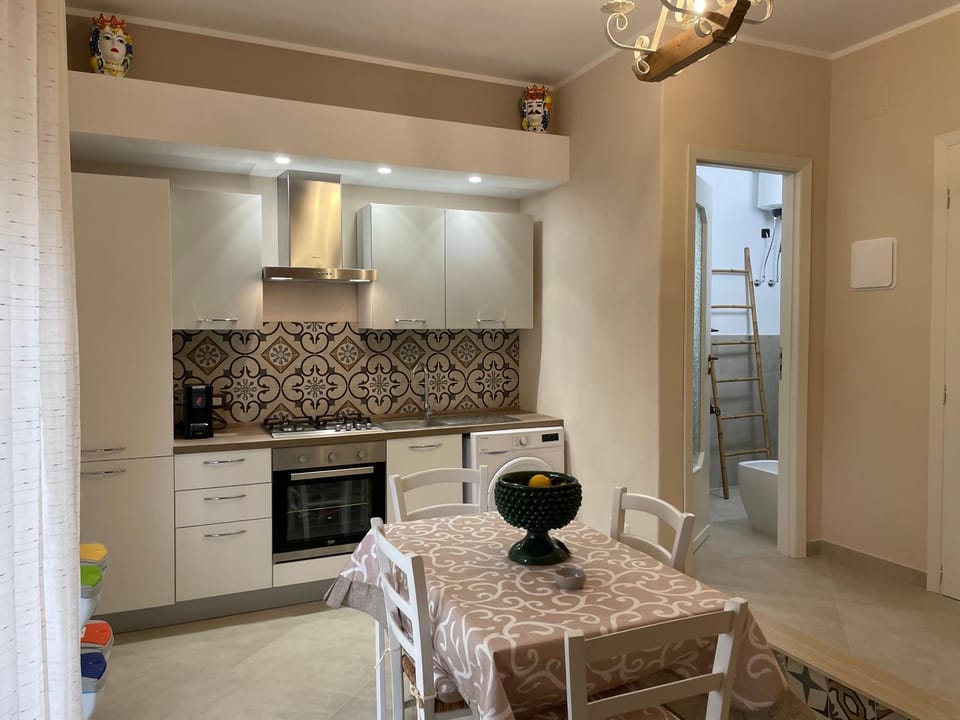 Kitchen or kitchenette, stove, kitchen