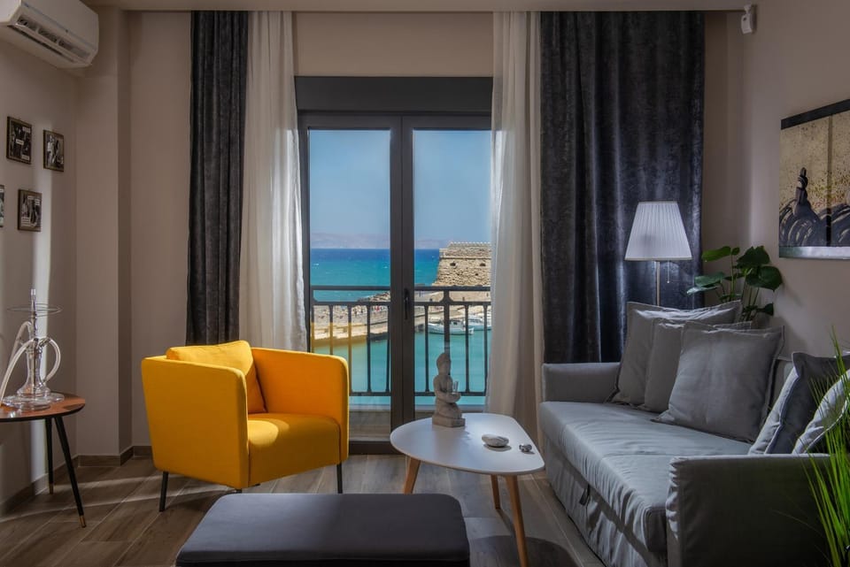 Living room, Seating area, Sea view