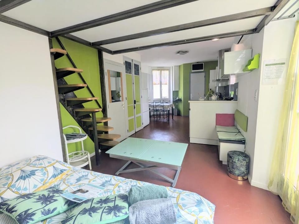 STUDIO CLIMATISE avec MEZZANINE au calme avec terrasse et parking idéalement situé pour tout faire à pied ! Apartment in French Riviera