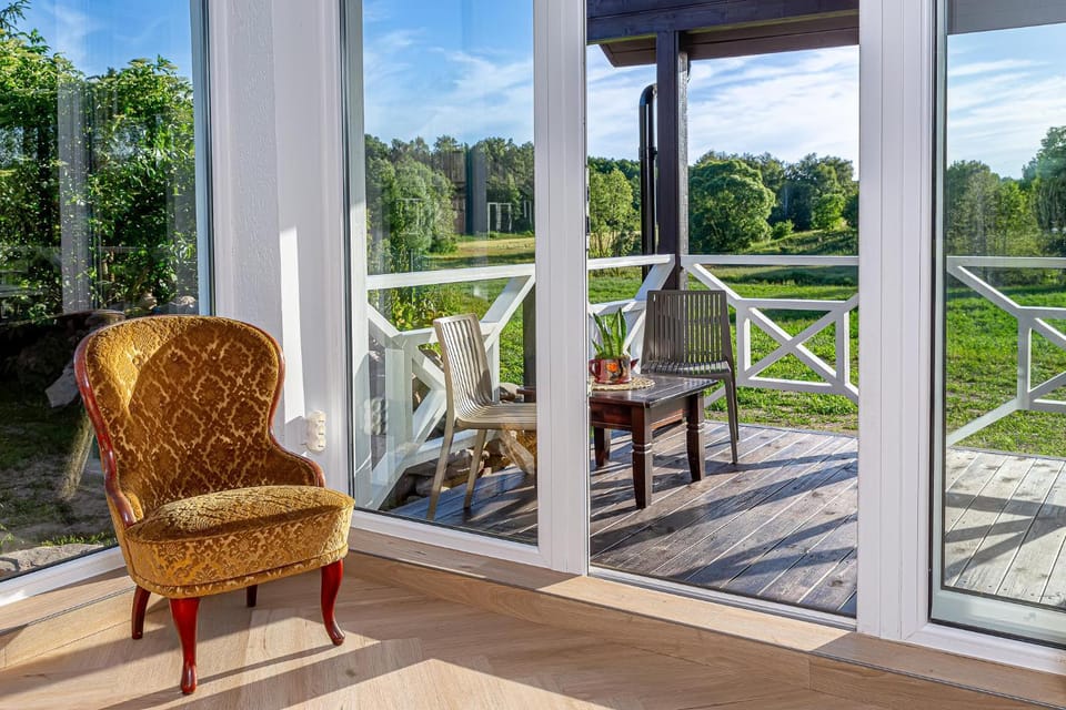 Patio, Day, View (from property/room), Balcony/Terrace, Living room, Seating area, Garden view