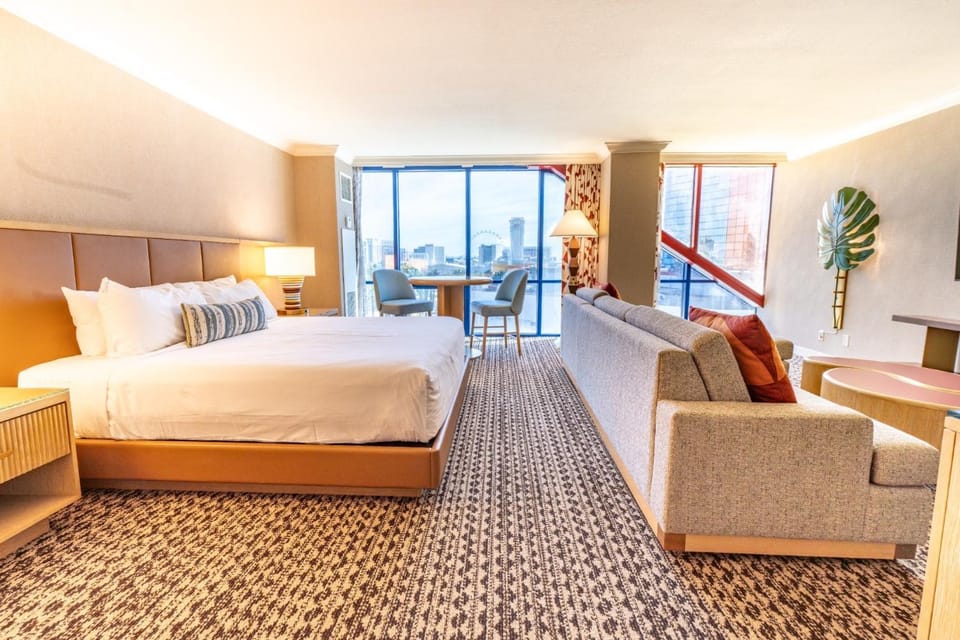 Bed, Bedroom, City view