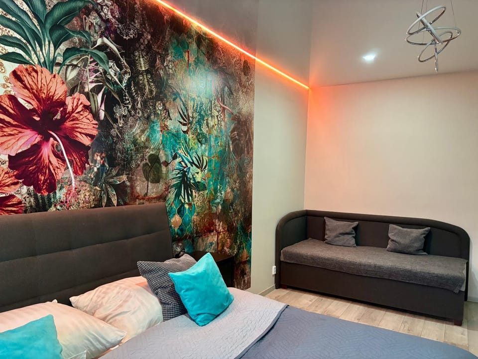 Bed, Living room, Bedroom