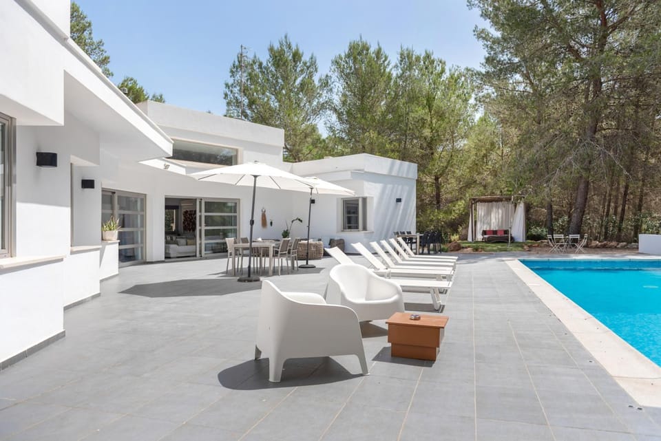 Property building, Living room, Swimming pool