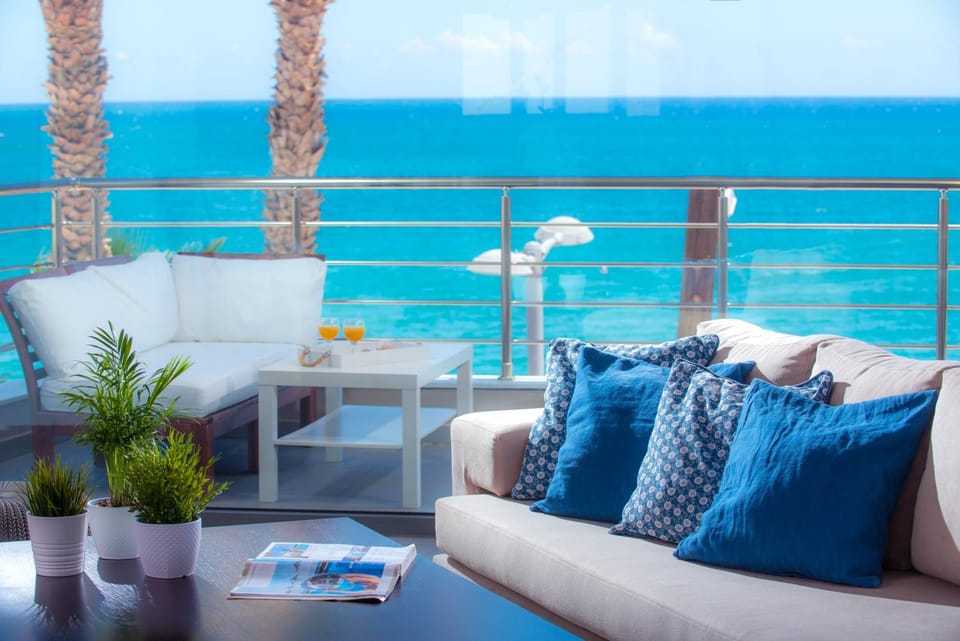 Living room, Seating area, Sea view