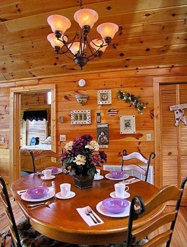 2BR cabin with hot tub, fireplace, mountain views, and WiFi. + free railroad and rafting passes Cabin in North Carolina