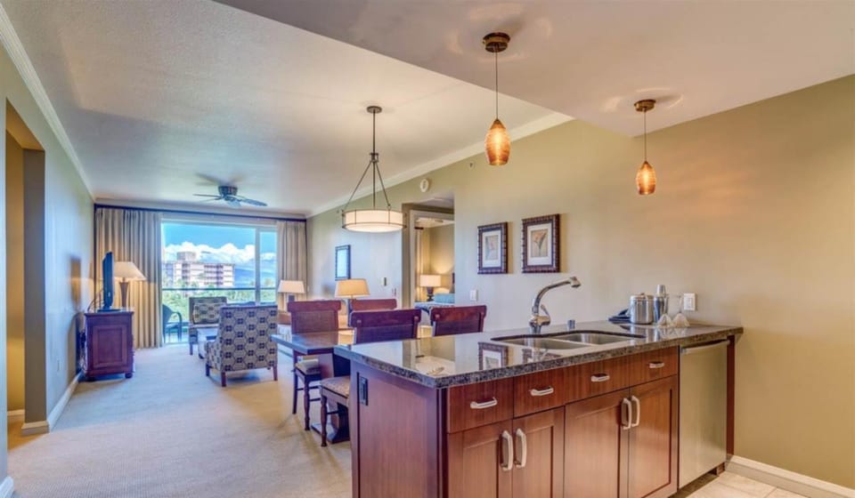 Kitchen or kitchenette, Living room, Dining area