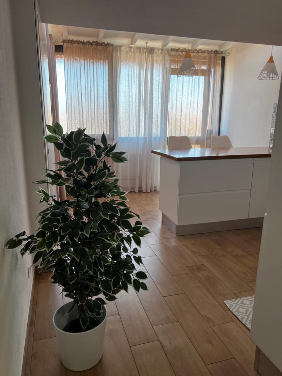 Photo of the whole room, kitchen