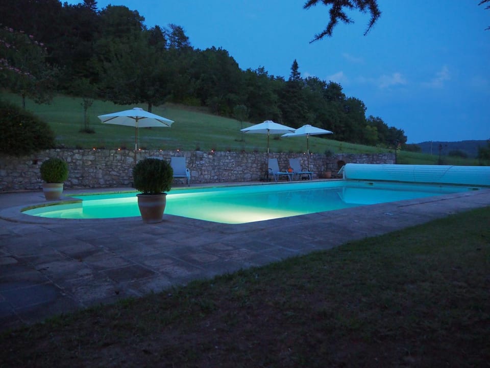 Night, Natural landscape, Pool view, Swimming pool